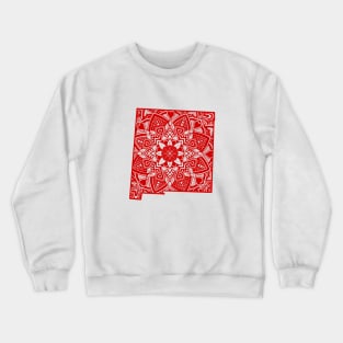 Red New Mexico State Gift Mandala Yoga NM Art Crewneck Sweatshirt